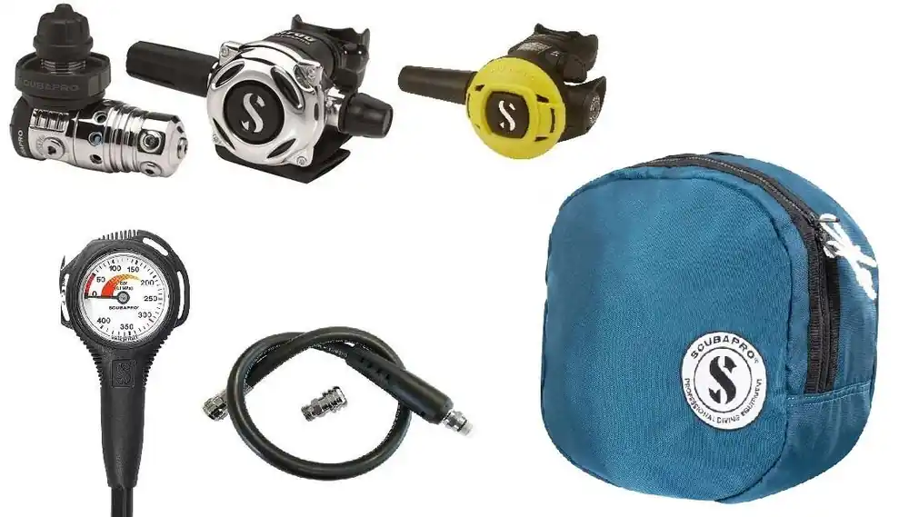 Scubapro Atemregler Set MK25 EVO A700, S270 Octopus Supersparset mit Tasche, Finimeter und Inflatorschlauch Direktkauf