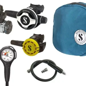 Scubapro Atemregler Set MK17 EVO S600, R105 Octopus Supersparset mit Tasche, Finimeter und Inflatorschlauch Preisknaller