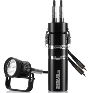 Seaya Tanklampe, Tauchlampe LED 70W Spot mit Akkutank 24,15Ah mit E/O Cord Kabel Knallerangebot