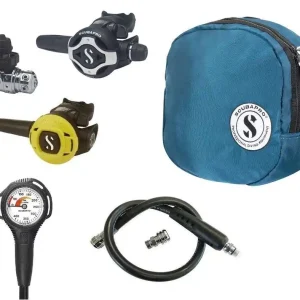 Begrenztes Angebot Scubapro Atemregler Set MK19 EVO S620 Ti mit S270 Octopus Supersparset mit Tasche, Finimeter und Inflatorschlauch
