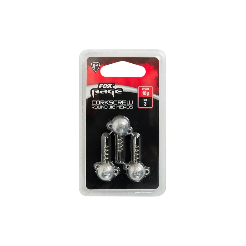 Fox Rage Three Pack Corkscrew Jig Heads Round Expressversand