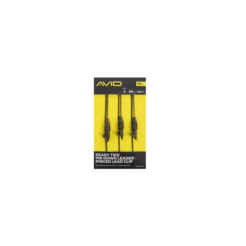 Avid Ready Tied Pin Down Leader Ringed Lead Clip Neu Im Sortiment