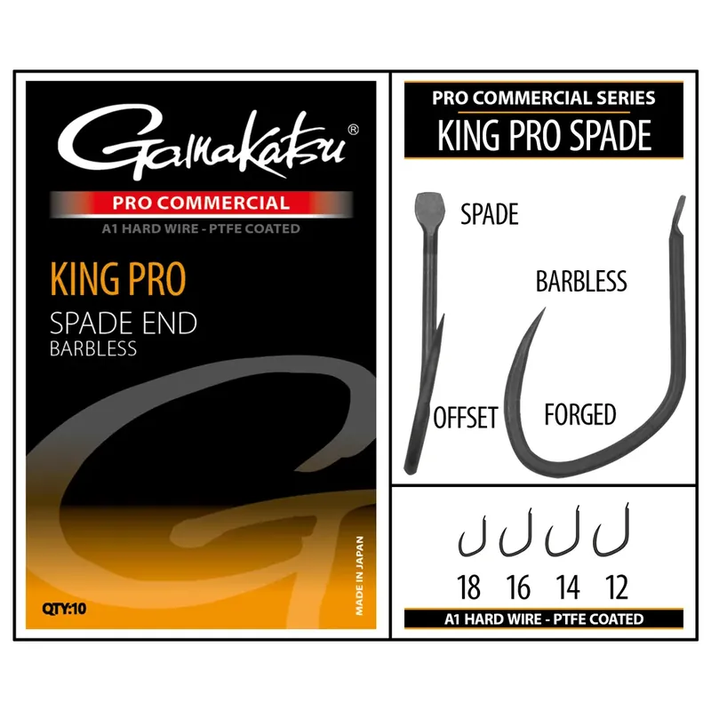 Gamakatsu Pro Commercial King Pro Spade A1 PTFE BL Kracherpreis